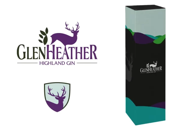 Branding & Packaging Design for GlenHeather Highland Gin by Taesea Creatives