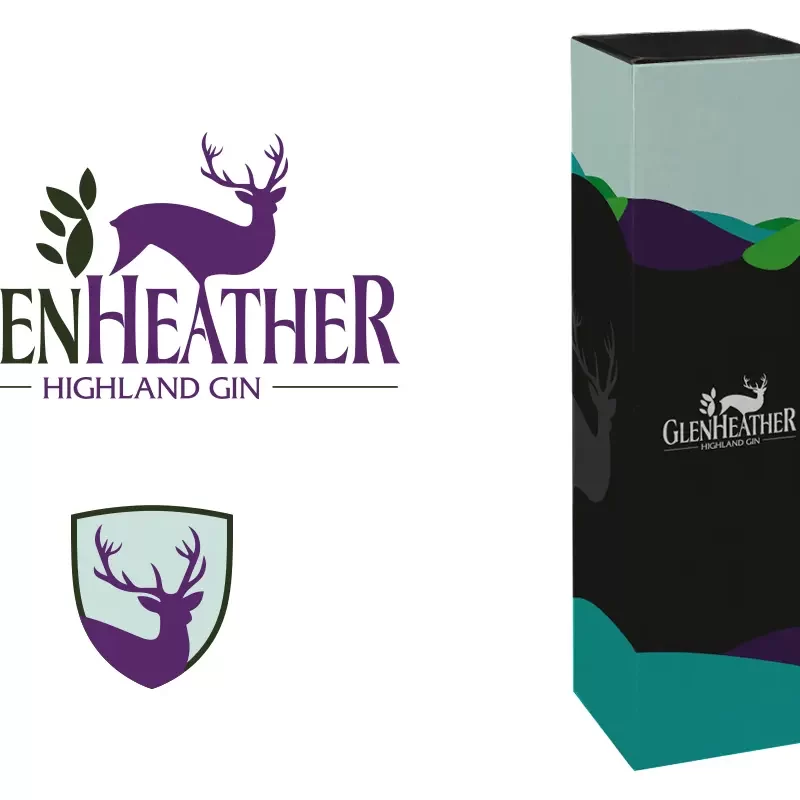 Branding & Packaging Design for GlenHeather Highland Gin by Taesea Creatives