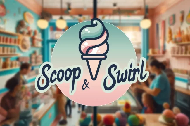 Scoop & Swirl logo design by Taesea